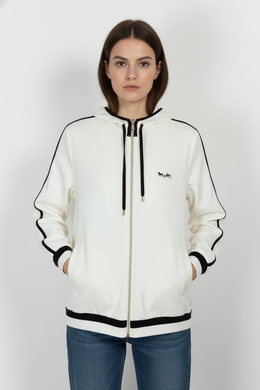 Sweat à Capuche Blanc et Noir - Taille S/36 de la marque Weill | PARAD104015 - Vendu par Paradigme - Image 1