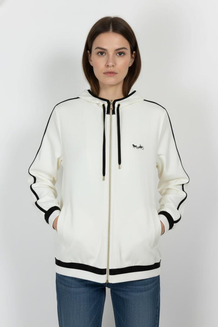 Sweat à Capuche Blanc et Noir - Taille S/36 de la marque Weill | PARAD104015 - Vendu par Paradigme - Image 1