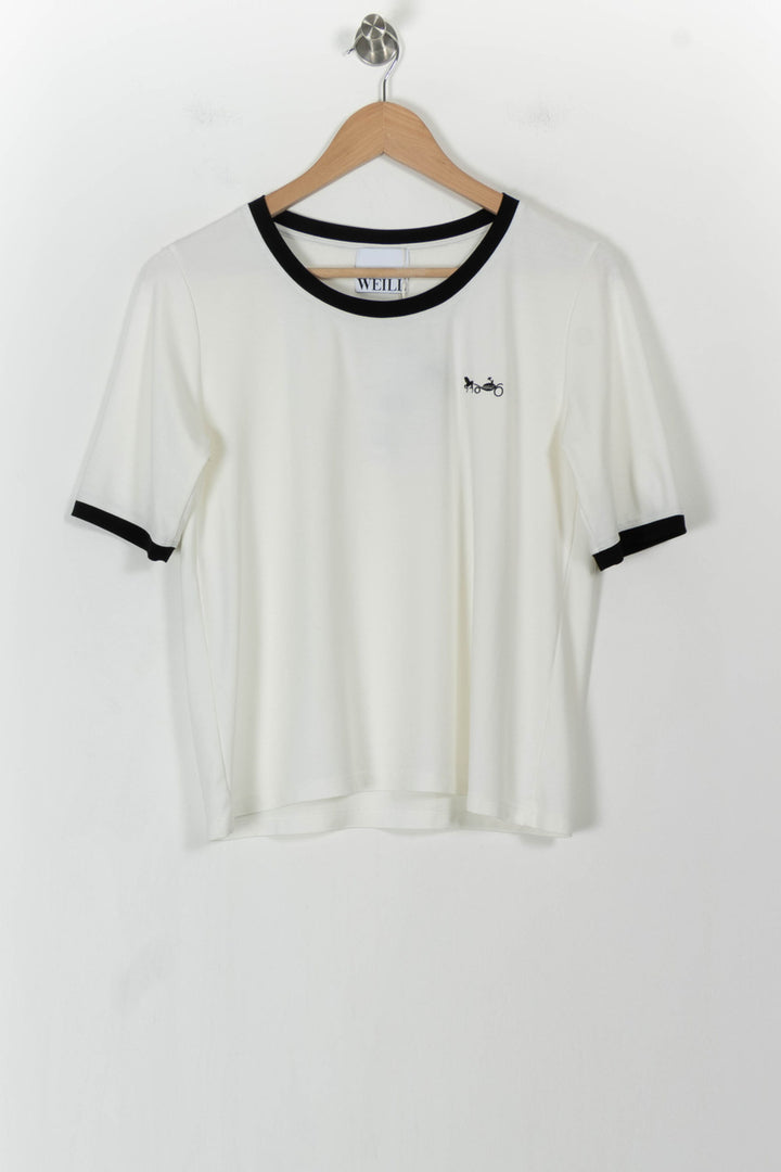 T-shirt Blanc et Noir - Taille M/38 de la marque Weill | PARAD104017 - Vendu par Paradigme - Image 2