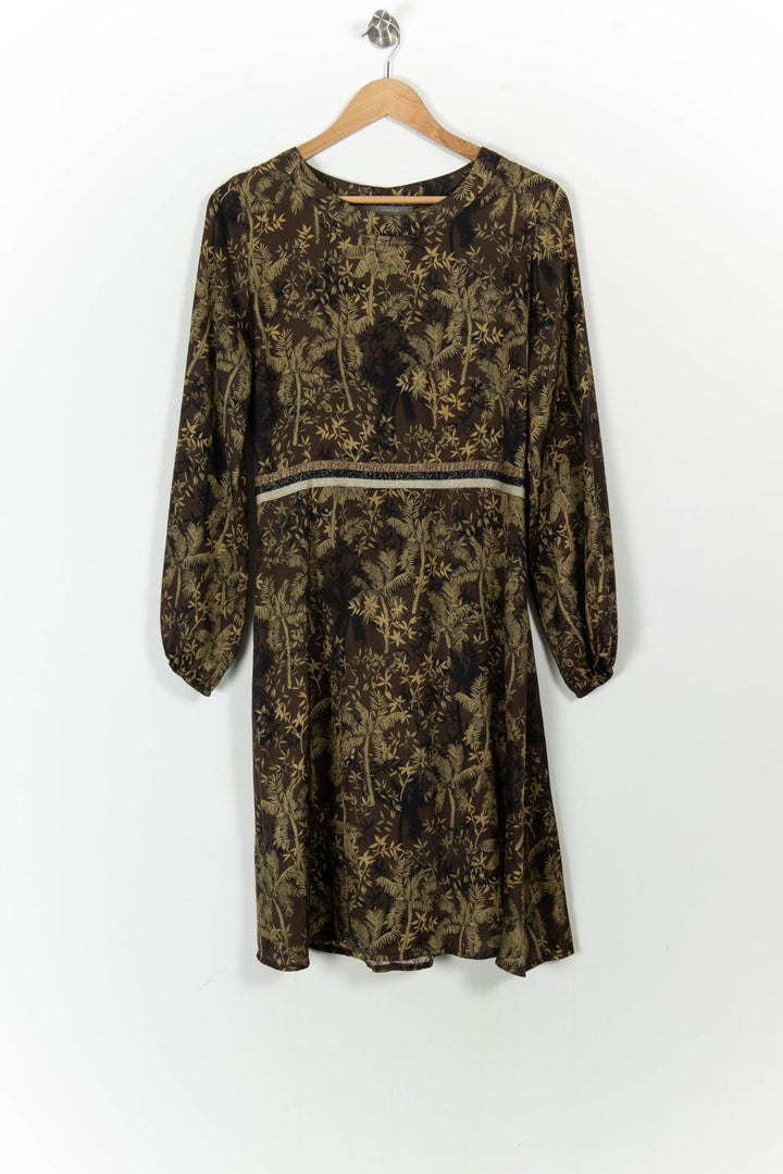 Robe Imprimée Marron et Beige - Taille M/38 de la marque La Fée Maraboutée | PARAD104024 - Vendu par Paradigme - Image 2