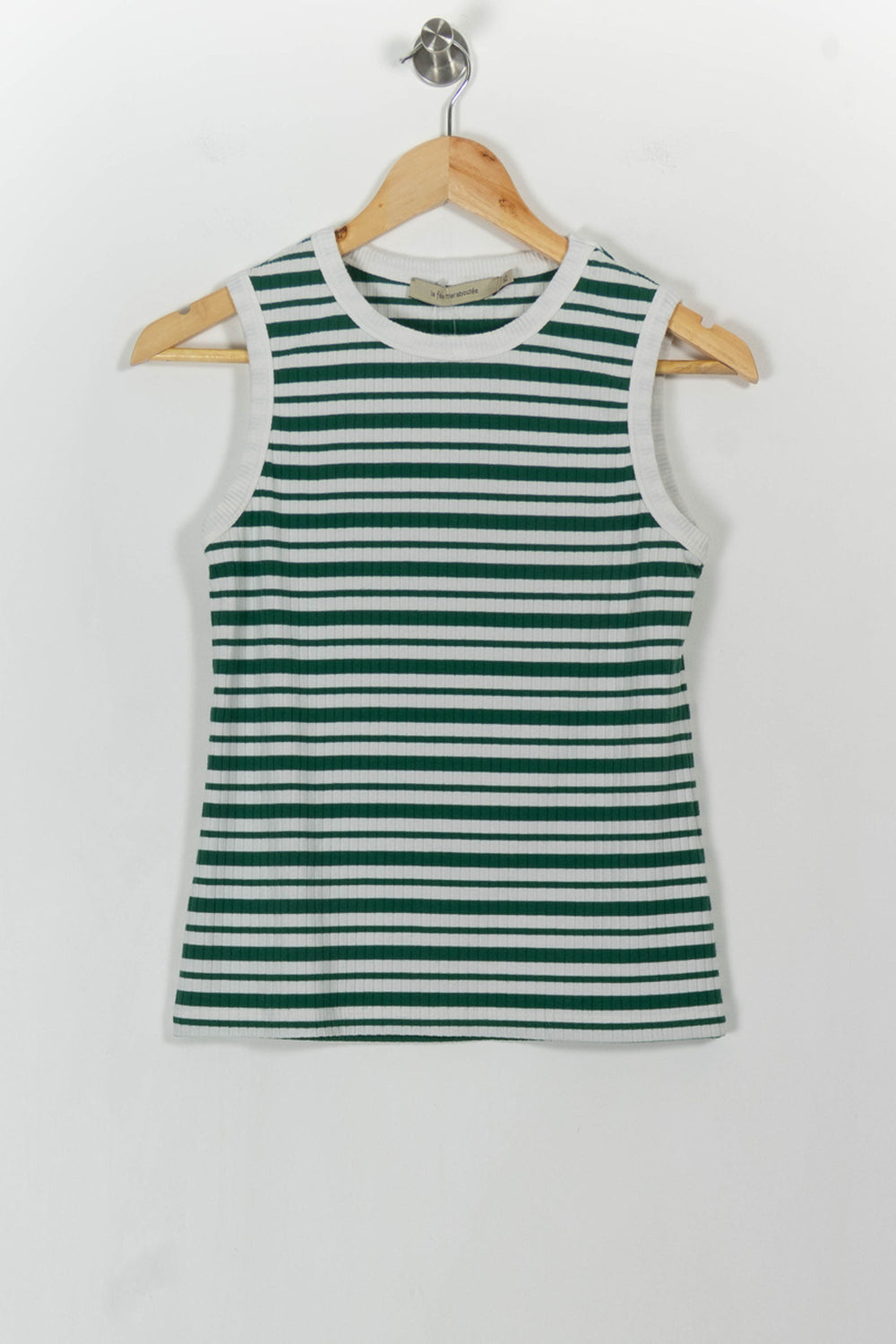 Débardeur Vert et Blanc - Taille XS/34 de la marque La Fée Maraboutée | PARAD104026 - Vendu par Paradigme - Image 2
