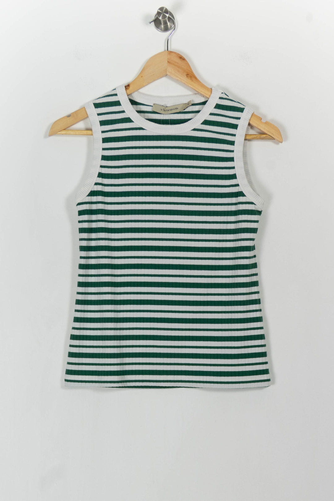 Débardeur Vert et Blanc - Taille XS/34 de la marque La Fée Maraboutée | PARAD104026 - Vendu par Paradigme - Image 2