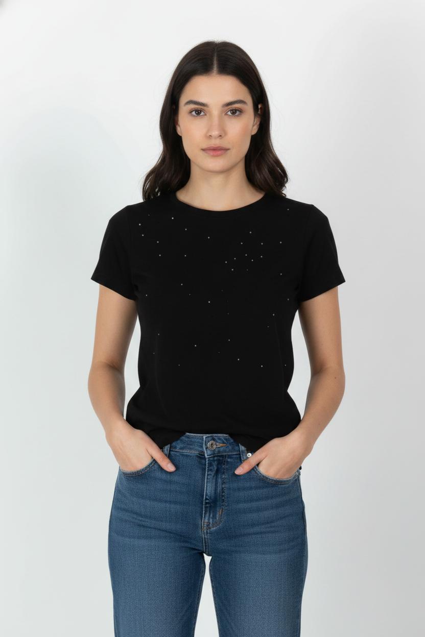 Tee-shirt Noir - Taille XS/34 de la marque La Fée Maraboutée | PARAD104030 - Vendu par Paradigme - Image 1