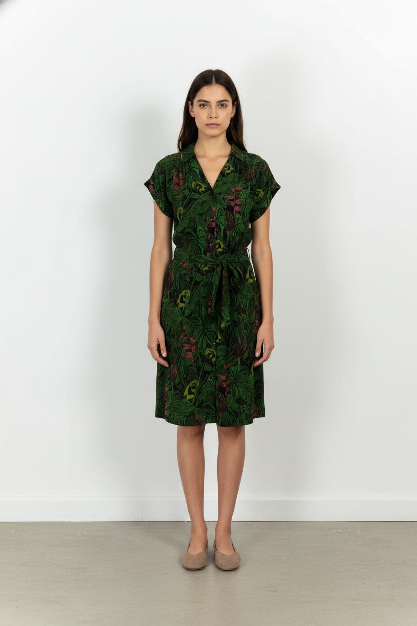 Robe Verte et Rouge - Taille M/38 de la marque La Fée Maraboutée | PARAD104031 - Vendu par Paradigme - Image 1