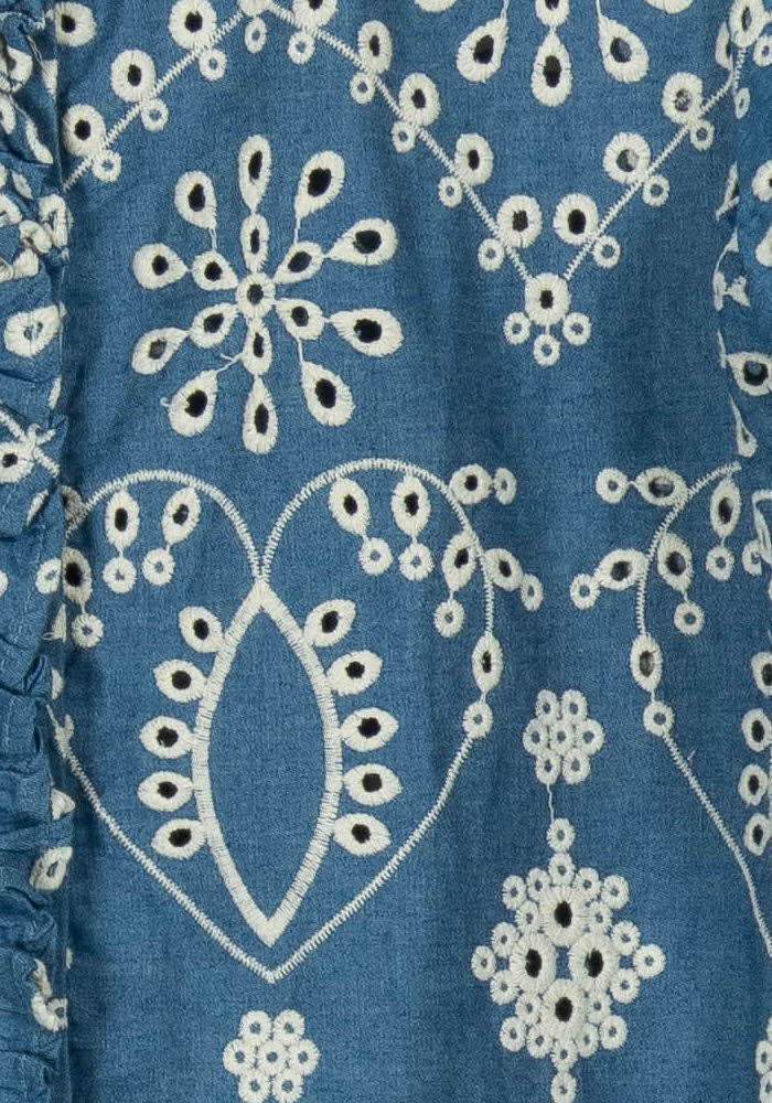 Blouse Brodée Bleue et Blanche - Taille L/40 de la marque La Petite Etoile | PARAD104034 - Vendu par Paradigme - Image 3