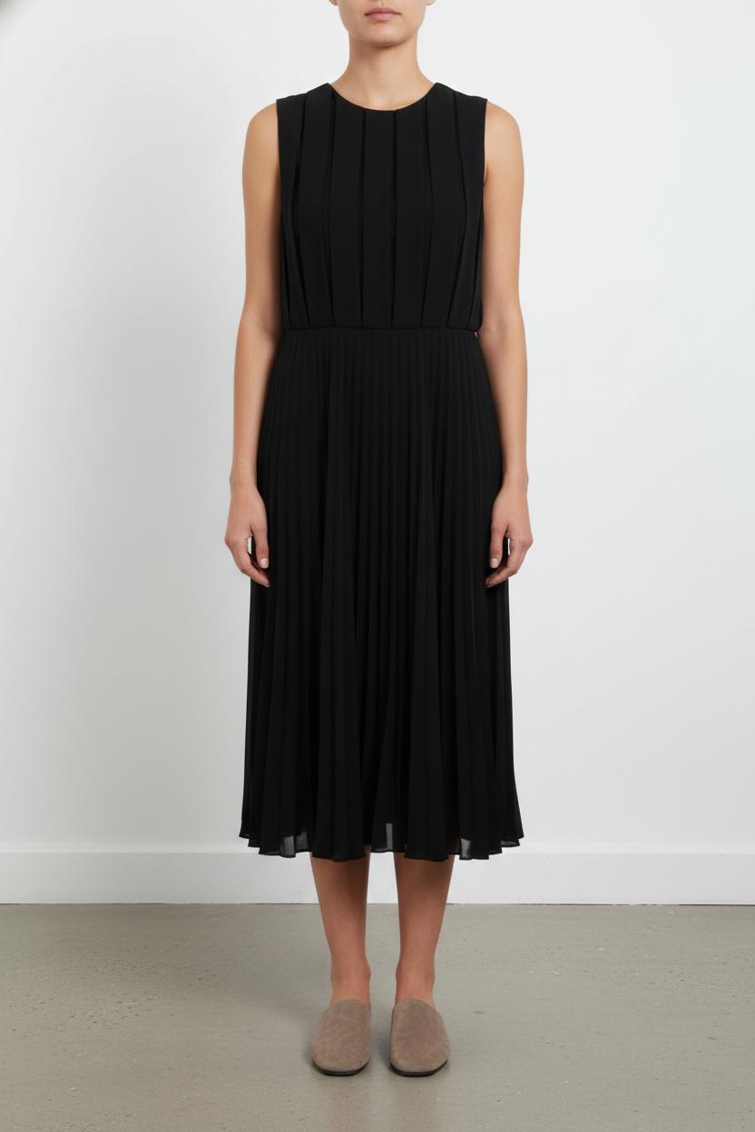 Robe Plissée Noire - Taille S/36 de la marque Sandro | PARAD104040 - Vendu par Paradigme - Image 1