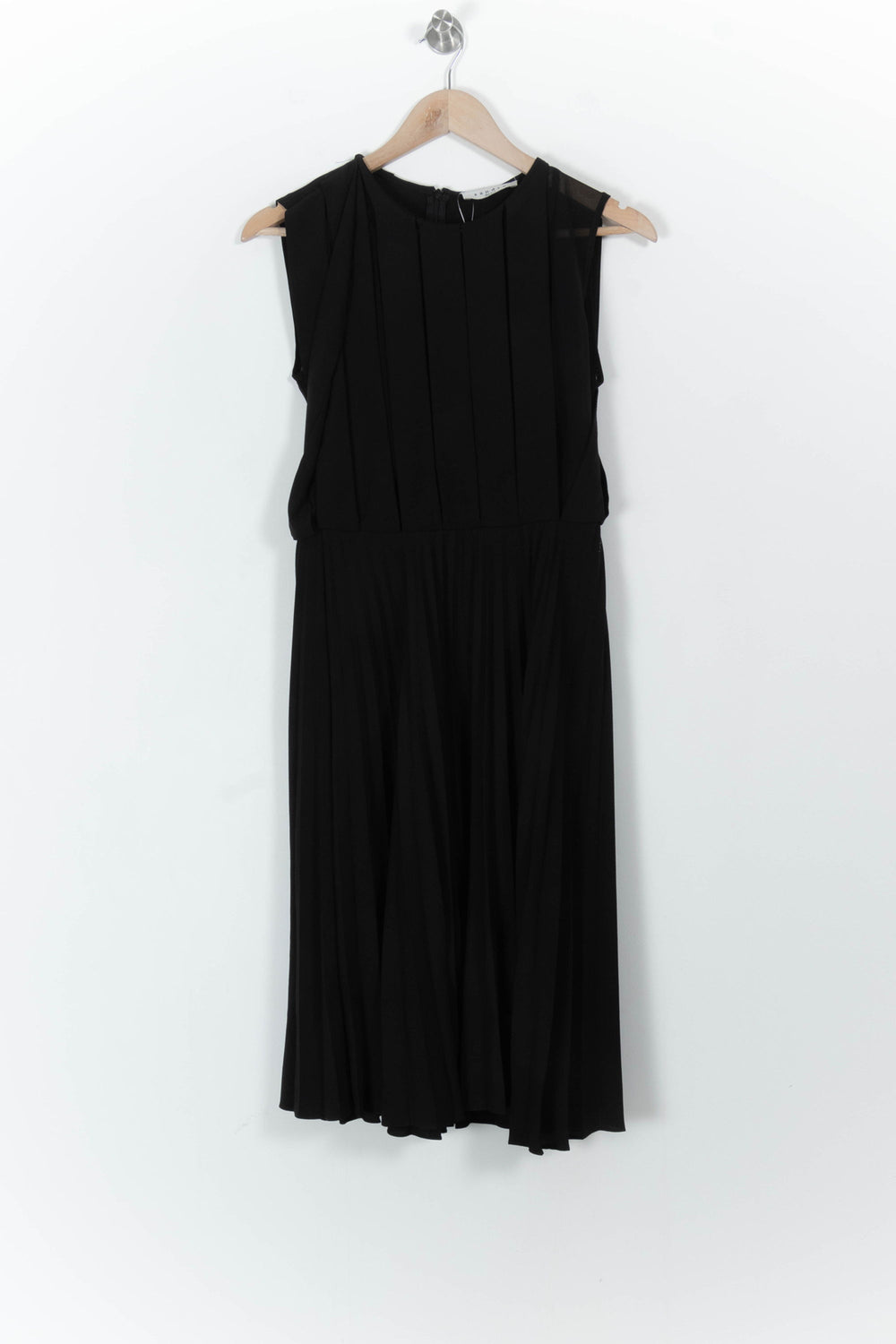Robe Plissée Noire - Taille S/36 de la marque Sandro | PARAD104040 - Vendu par Paradigme - Image 2