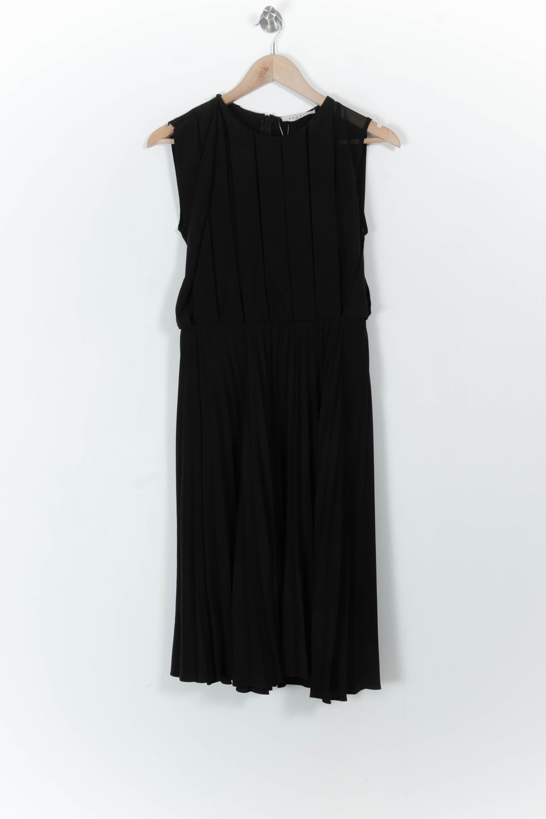 Robe Plissée Noire - Taille S/36 de la marque Sandro | PARAD104040 - Vendu par Paradigme - Image 2
