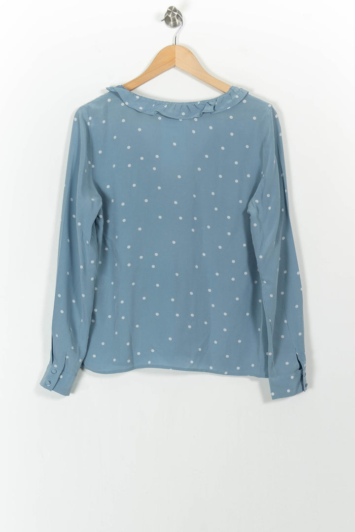Blouse Bleue à Pois Blancs - Taille L/40 de la marque Sézane | PARAD104041 - Vendu par Paradigme - Image 4
