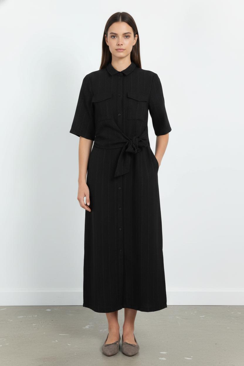 Robe chemise longue noire - Taille XS/34 de la marque Sessùn | PARAD104052 - Vendu par Paradigme - Image 1