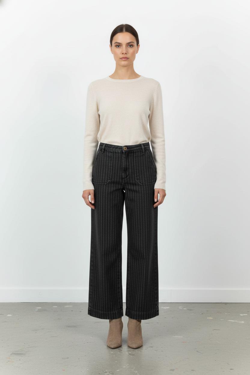 Pantalon Noir à Rayures - Taille S/36 de la marque Sessùn | PARAD104053 - Vendu par Paradigme - Image 1
