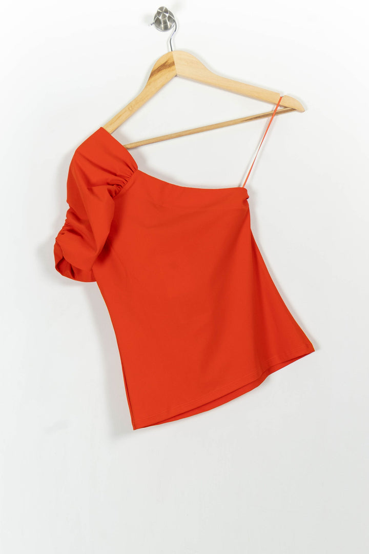 Top Asymétrique Rouge - Taille S/36 de la marque Indies | PARAD104064 - Vendu par Paradigme - Image 4