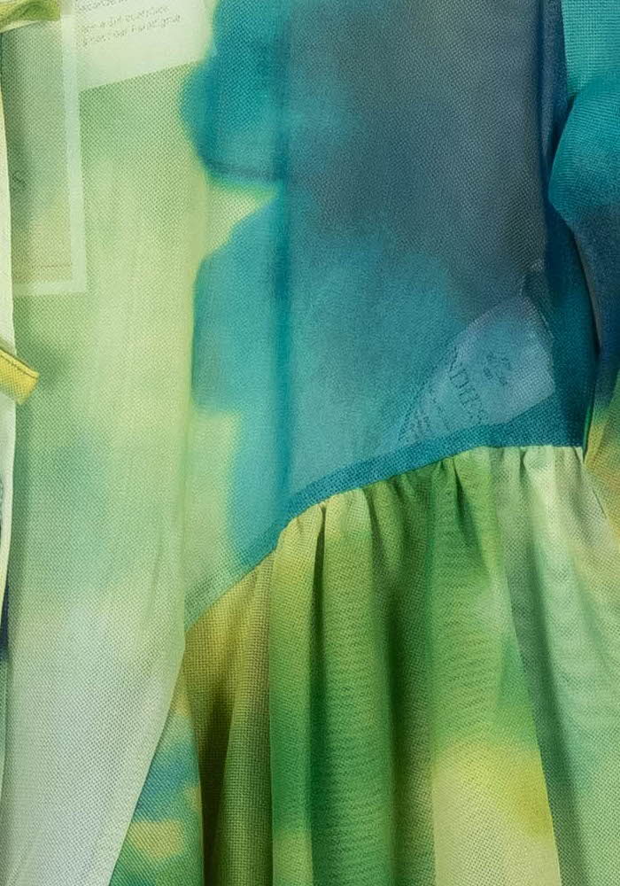 Blouse Verte et Jaune - Taille S/36 de la marque Indies | PARAD104069 - Vendu par Paradigme - Image 3