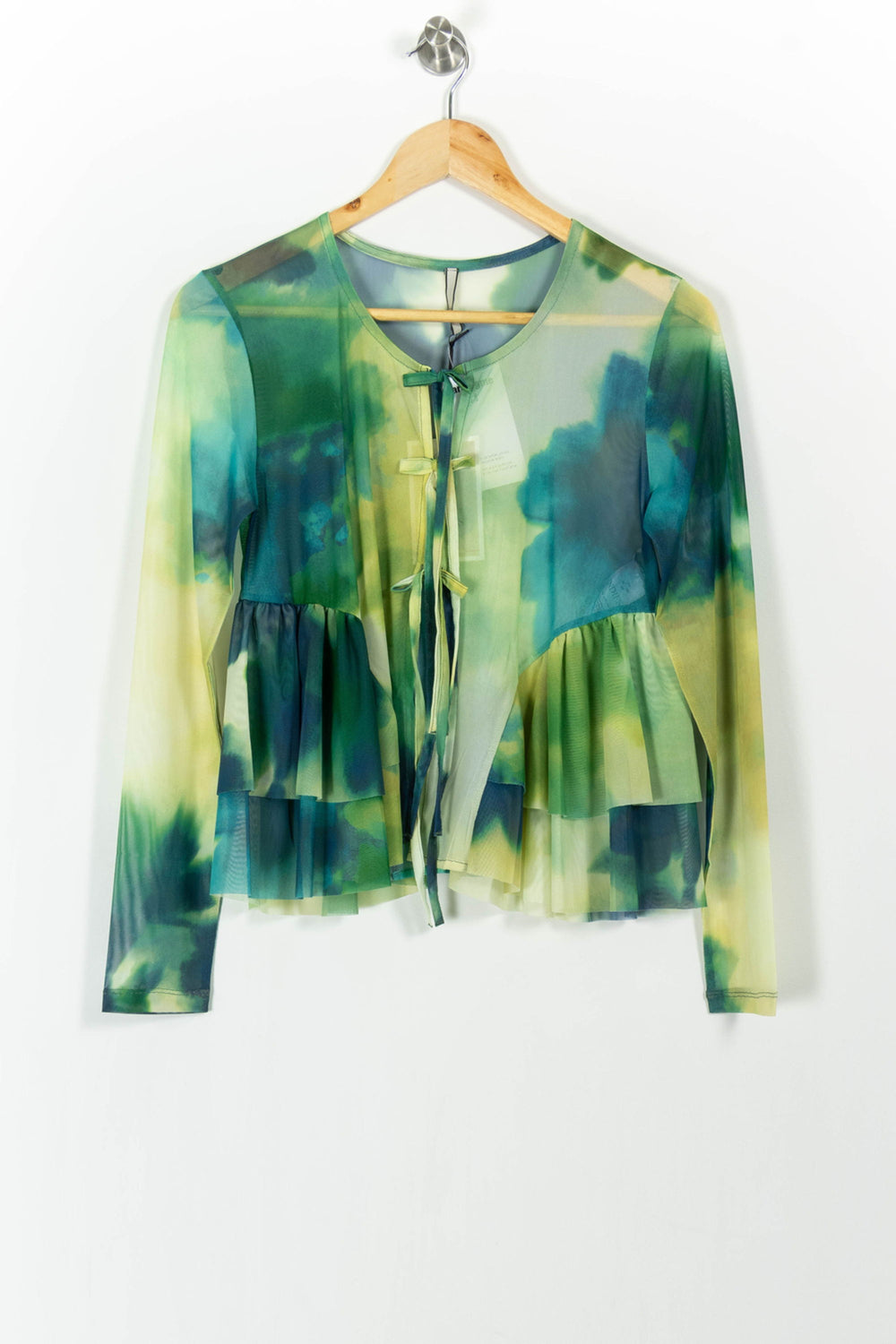 Blouse Verte et Jaune - Taille S/36 de la marque Indies | PARAD104069 - Vendu par Paradigme - Image 2