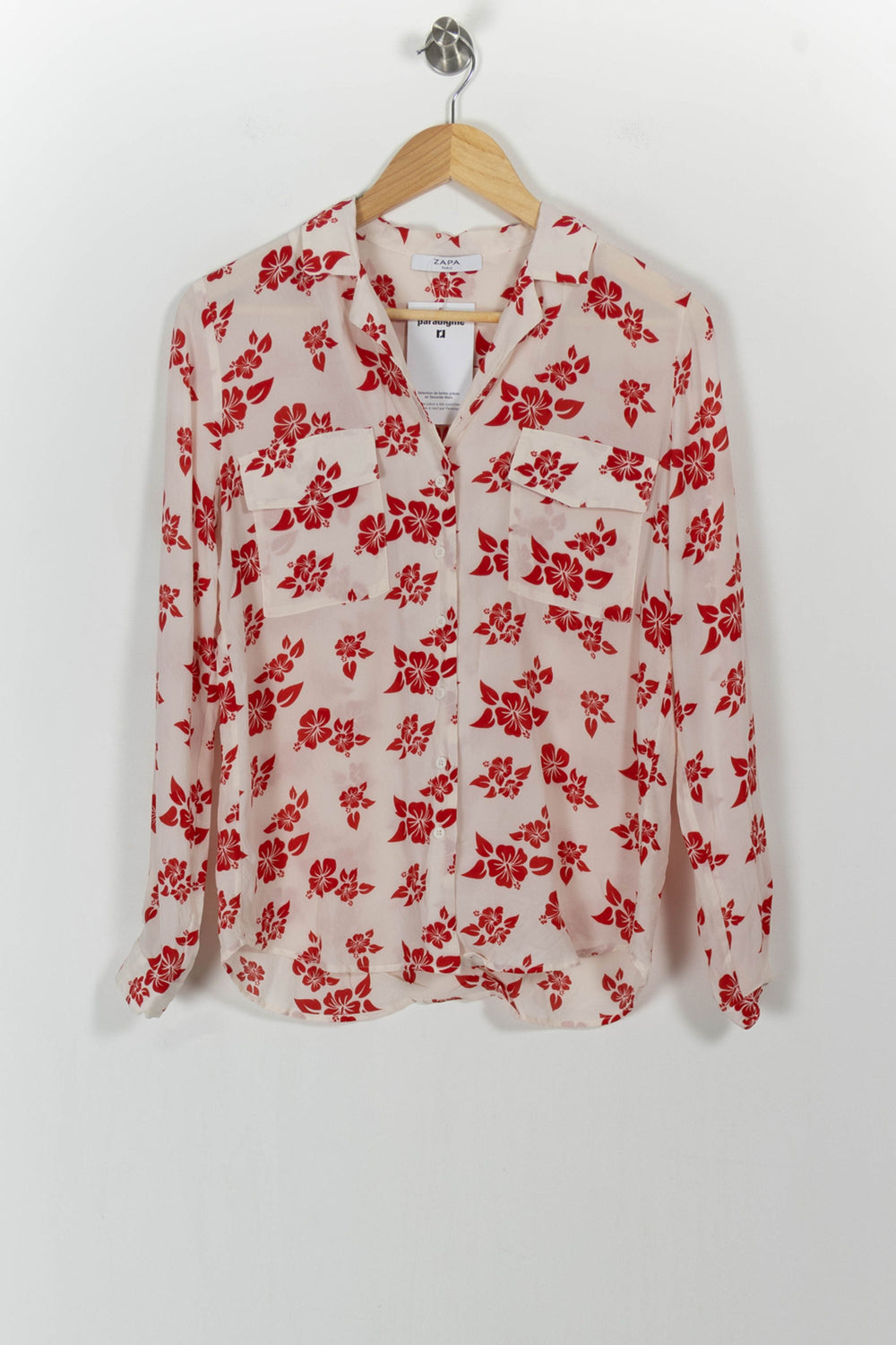 Chemisier Blanc et Rouge - Taille S/36 de la marque ZAPA | PARAD104088 - Vendu par Paradigme - Image 2
