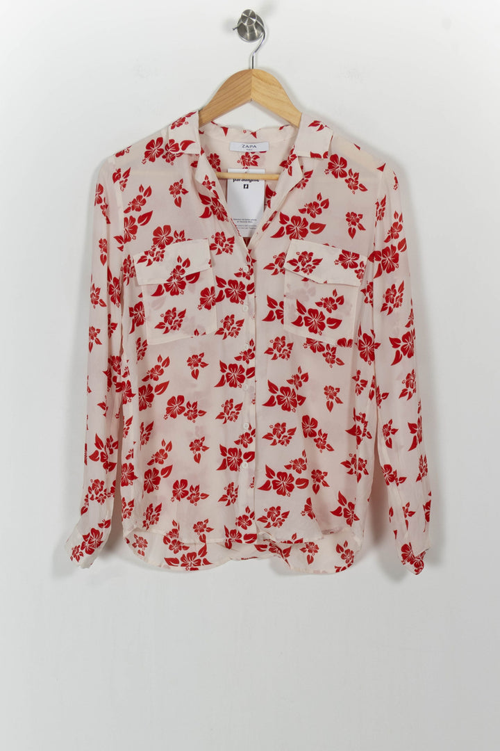 Chemisier Blanc et Rouge - Taille S/36 de la marque ZAPA | PARAD104088 - Vendu par Paradigme - Image 2