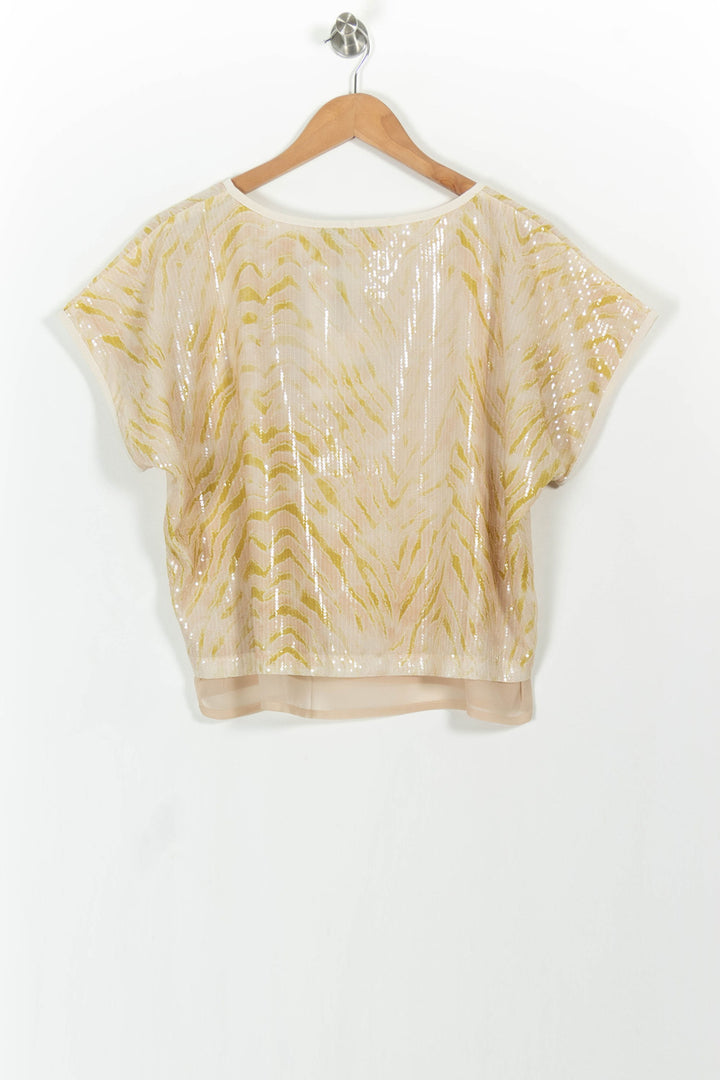 Top Beige et Jaune - Taille S/36 de la marque Indies | PARAD104089 - Vendu par Paradigme - Image 4