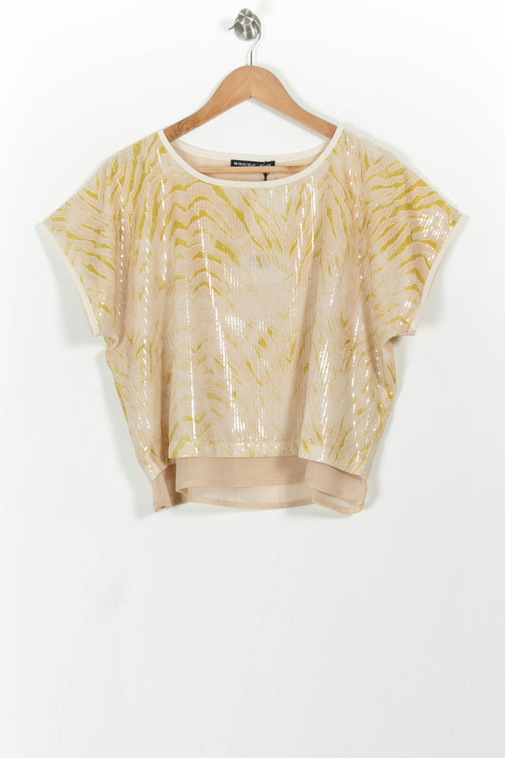 Top Beige et Jaune - Taille S/36 de la marque Indies | PARAD104089 - Vendu par Paradigme - Image 2