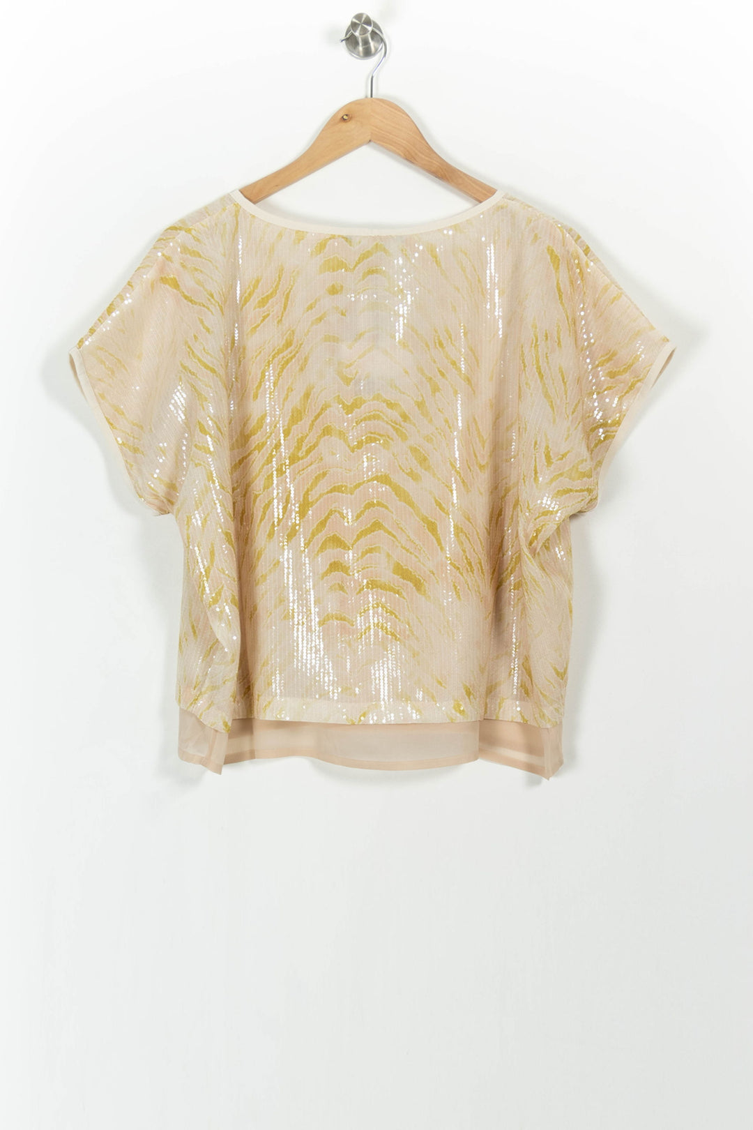 Blouse Beige et Jaune - Taille M/38 de la marque Indies | PARAD104095 - Vendu par Paradigme - Image 4