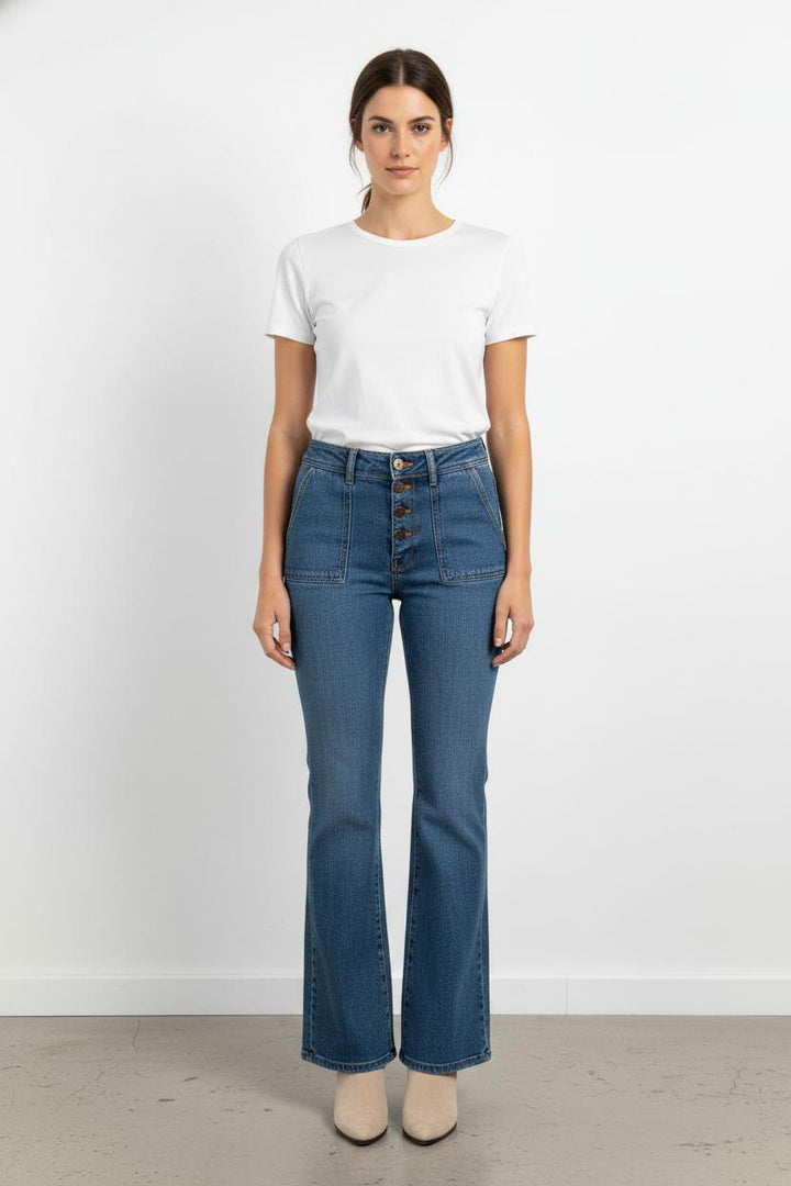 Jean Évasé Bleu - Taille M/38 de la marque Sézane | PARAD104101 - Vendu par Paradigme - Image 1