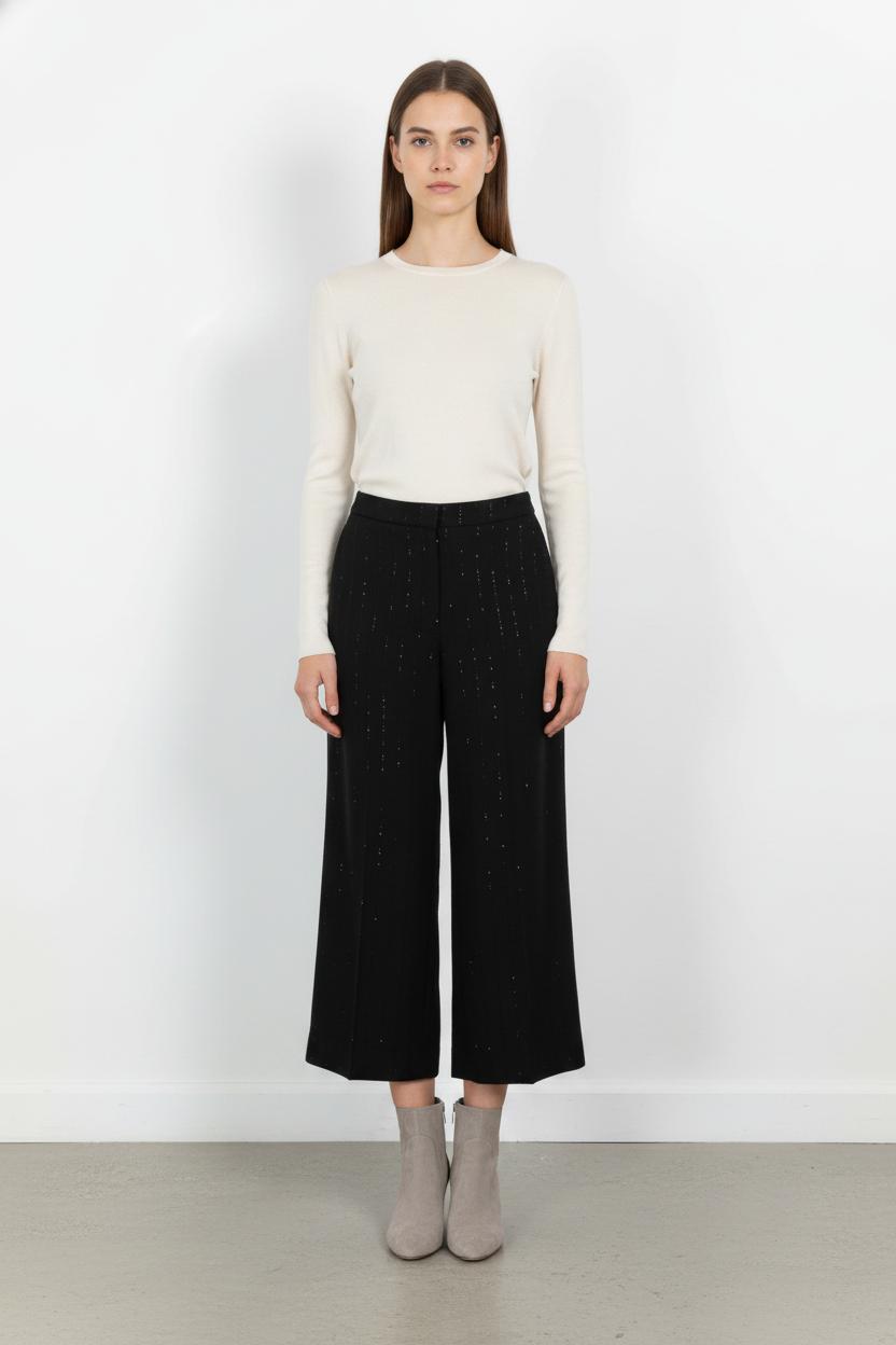 Pantalon Large Noir - Taille L/40 de la marque Sandro | PARAD104113 - Vendu par Paradigme - Image 1