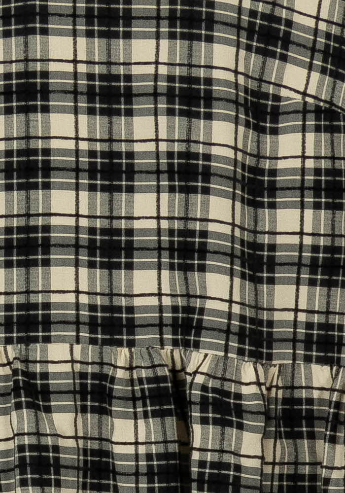 Blouse à Carreaux Beige et Noir - Taille S/36 de la marque La Fée Maraboutée | PARAD104119 - Vendu par Paradigme - Image 3