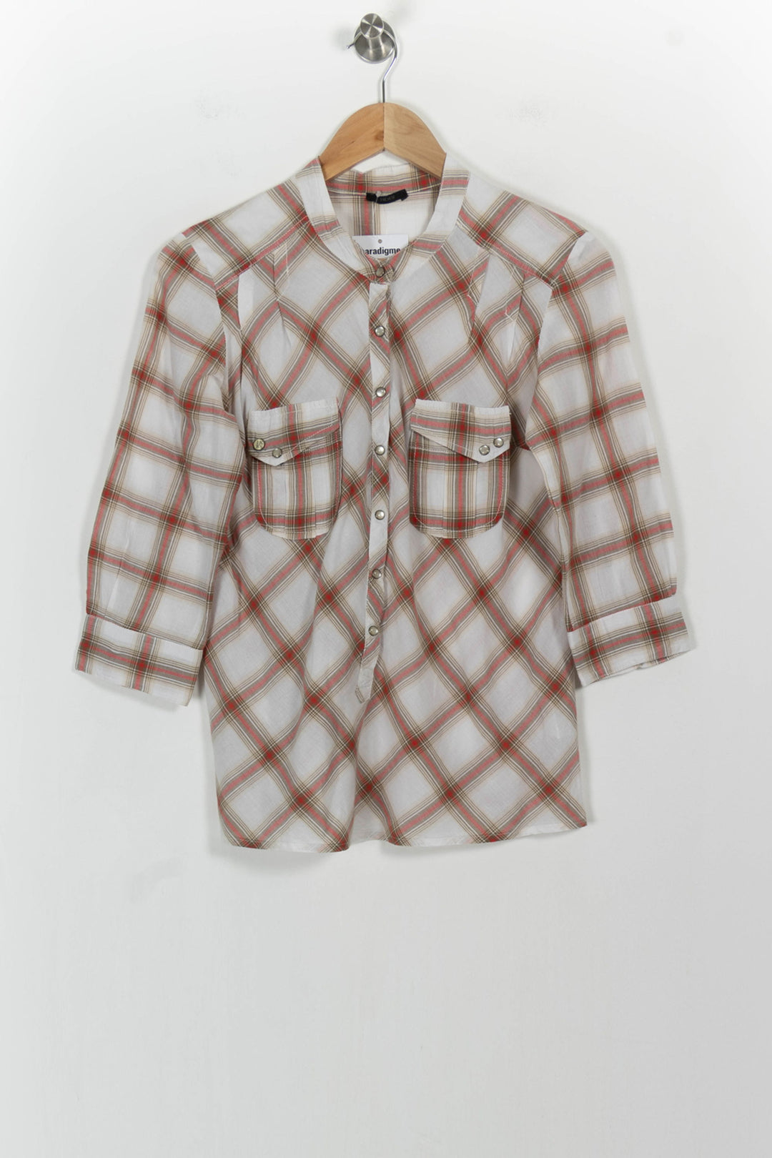 Chemise à Carreaux Blanche et Rouge - Taille S/36 de la marque IKKS | PARAD104123 - Vendu par Paradigme - Image 2