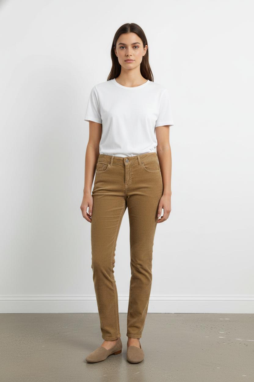 Pantalon Velours Marron - Taille M/38 de la marque Sud express | PARAD104124 - Vendu par Paradigme - Image 1