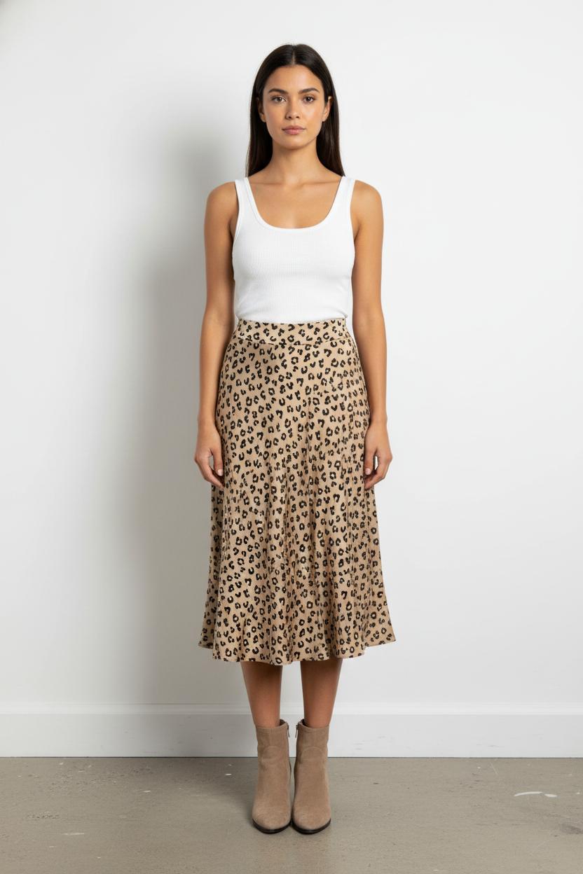 Jupe Midi Beige et Noire - Taille S/36 de la marque Sézane | PARAD104134 - Vendu par Paradigme - Image 1