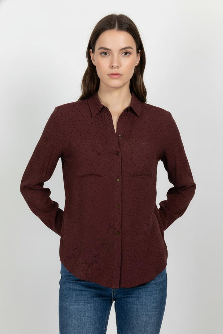 Chemise Bordeaux - Taille M/38 de la marque Sézane | PARAD104136 - Vendu par Paradigme - Image 1