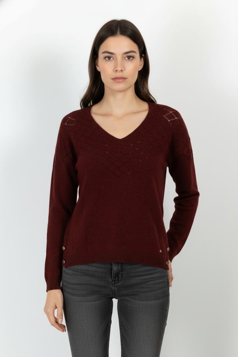 Pull Bordeaux - Taille XS/34 de la marque Karl Marc John | PARAD104142 - Vendu par Paradigme - Image 1