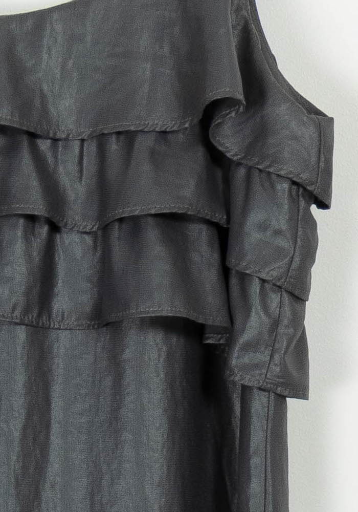 Robe Volantée Grise - Taille S/36 de la marque IKKS | PARAD104154 - Vendu par Paradigme - Image 3