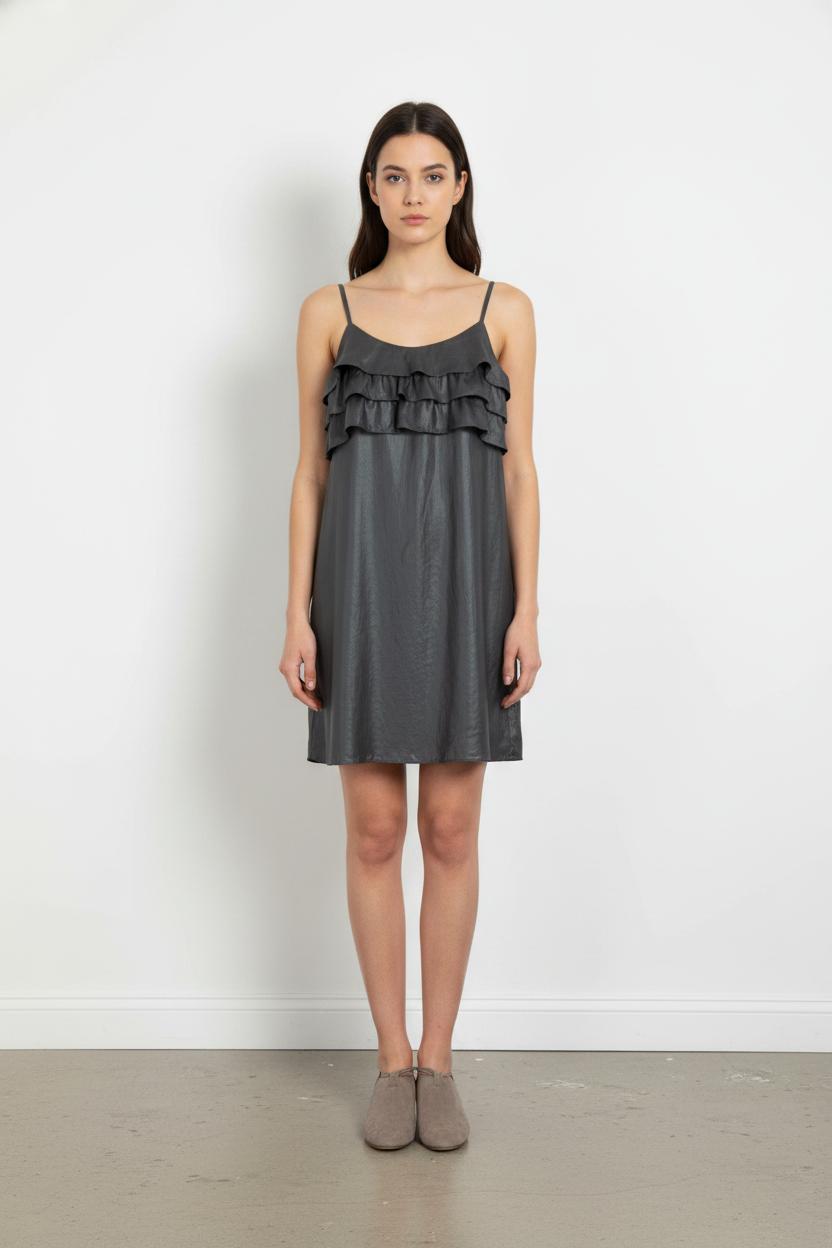 Robe Volantée Grise - Taille S/36 de la marque IKKS | PARAD104154 - Vendu par Paradigme - Image 1