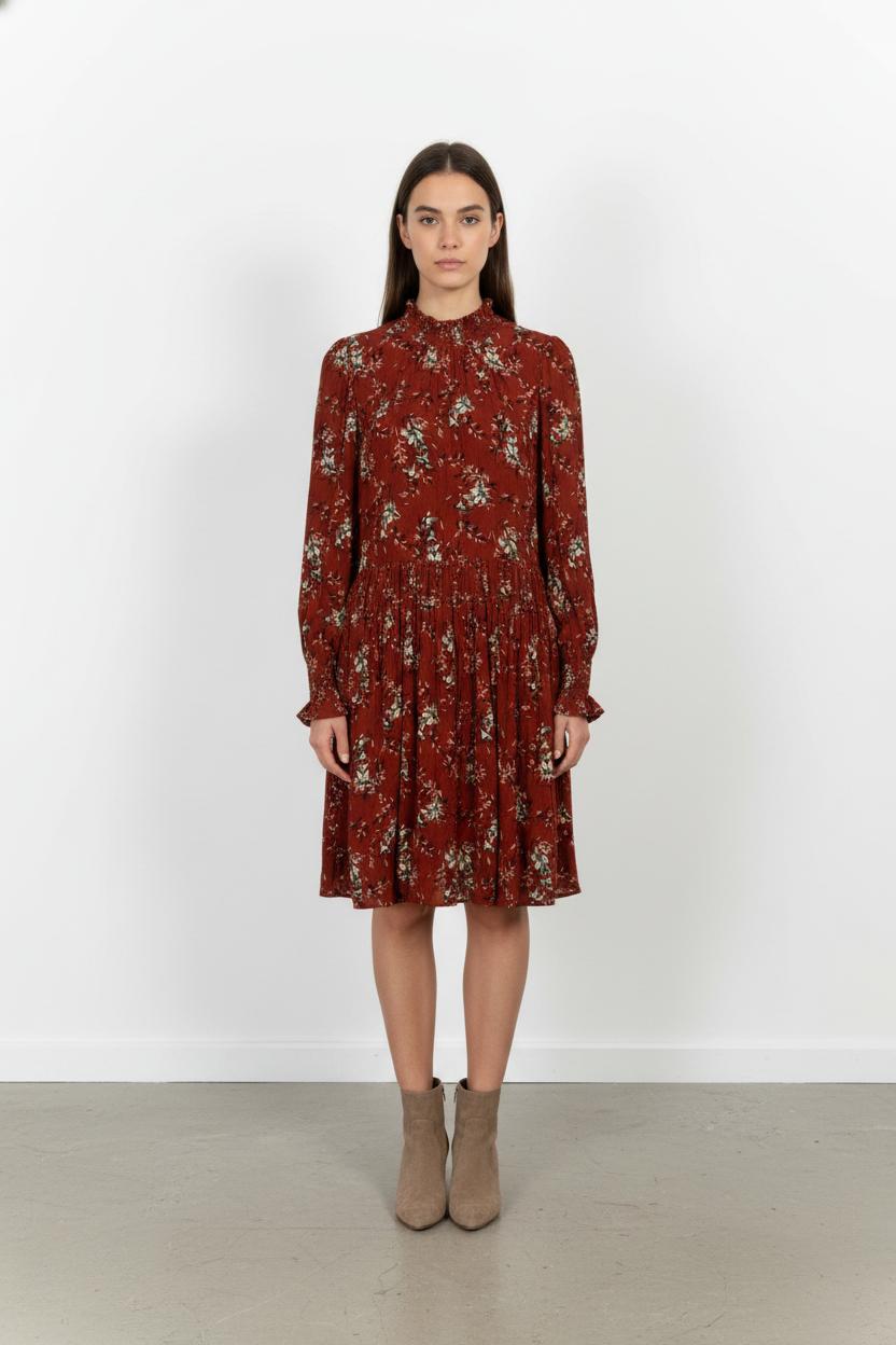 Robe Fleurie Rouge - Taille M/38 de la marque Sézane | PARAD104155 - Vendu par Paradigme - Image 1