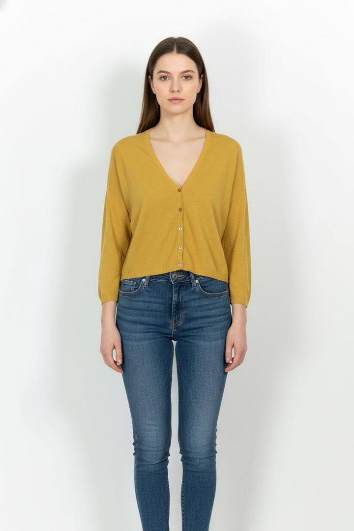 Cardigan Jaune - Taille L/40 de la marque La Fée Maraboutée | PARAD104161 - Vendu par Paradigme - Image 1
