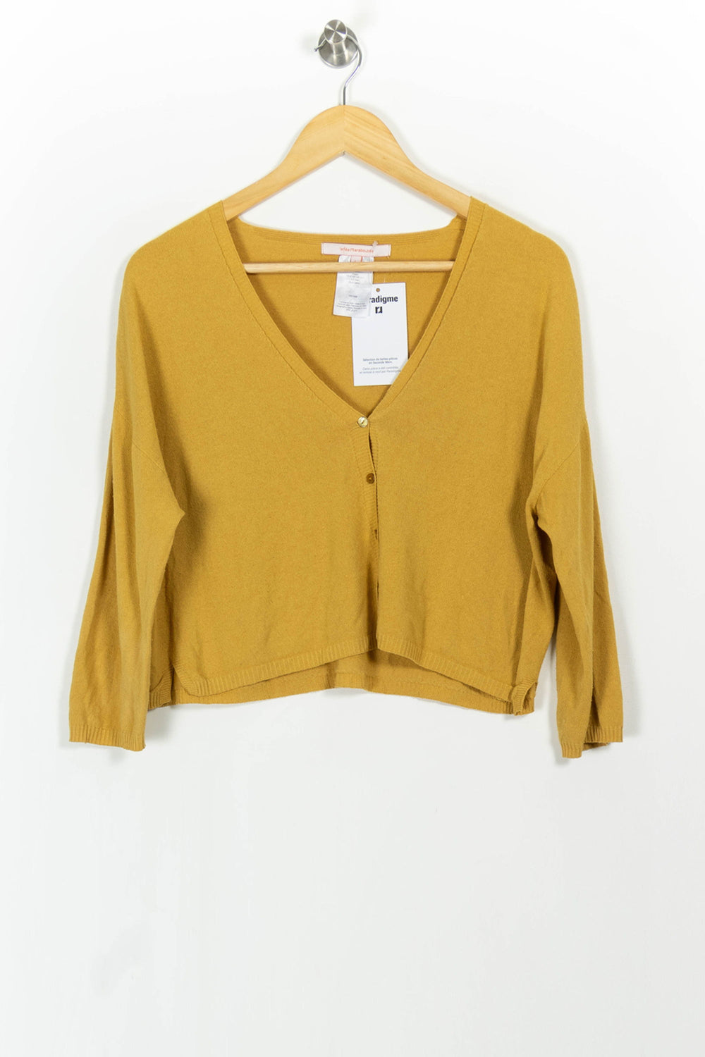 Cardigan Jaune - Taille L/40 de la marque La Fée Maraboutée | PARAD104161 - Vendu par Paradigme - Image 2