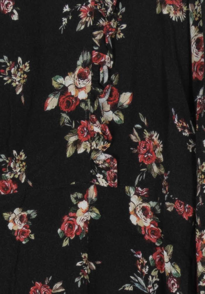 Robe Fleurie Noire et Rouge - Taille M/38 de la marque Kookai | PARAD104175 - Vendu par Paradigme - Image 3