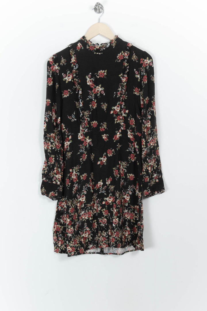 Robe Fleurie Noire et Rouge - Taille M/38 de la marque Kookai | PARAD104175 - Vendu par Paradigme - Image 2