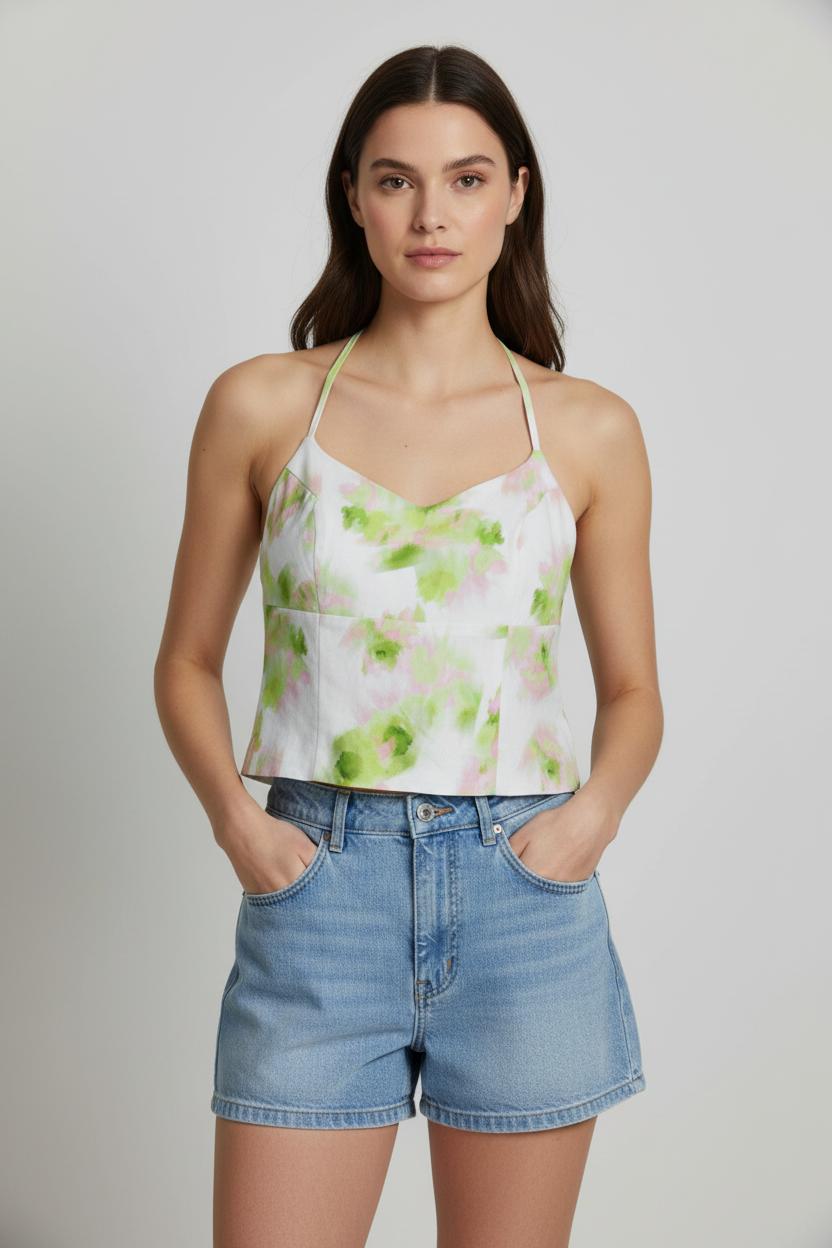 Top Blanc et Vert - Taille L/40 de la marque Kookai | PARAD104178 - Vendu par Paradigme - Image 1