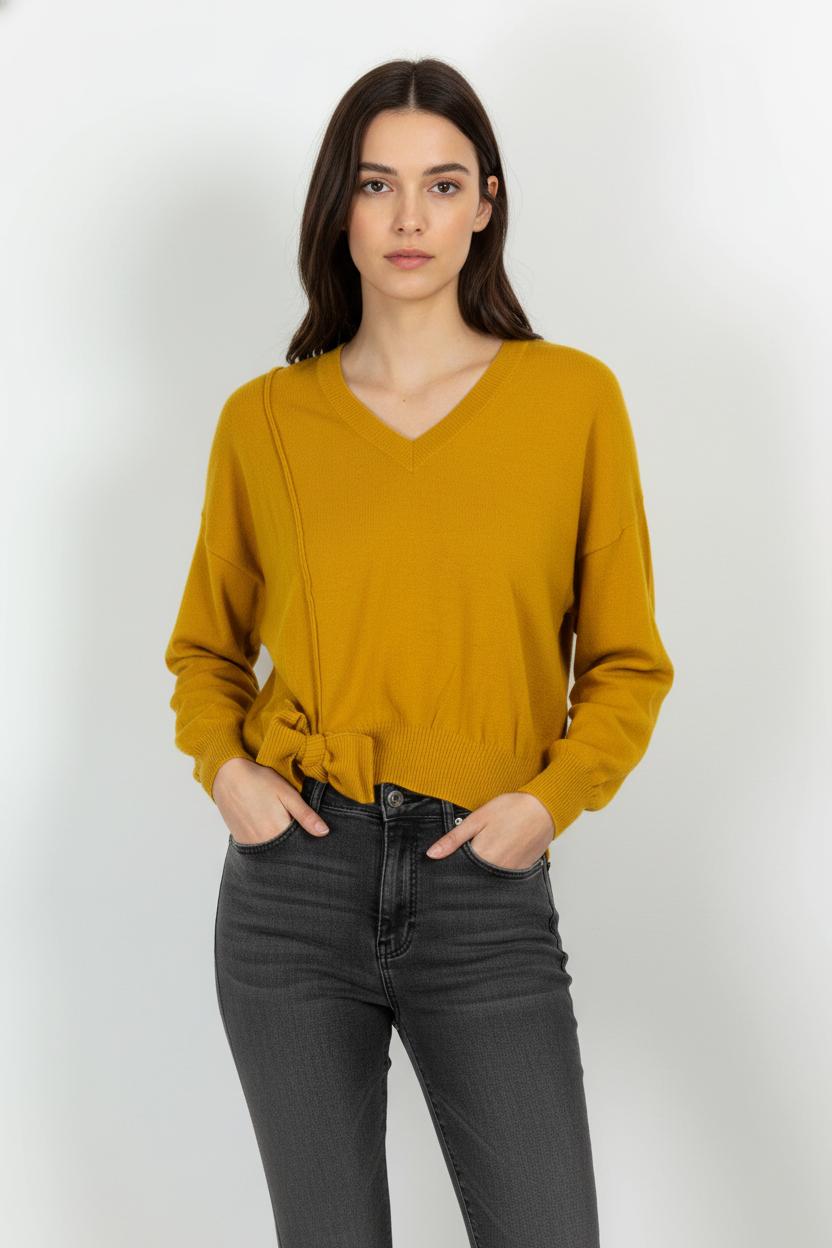 Pull Jaune - Taille S/36 de la marque La Fée Maraboutée | PARAD104182 - Vendu par Paradigme - Image 1