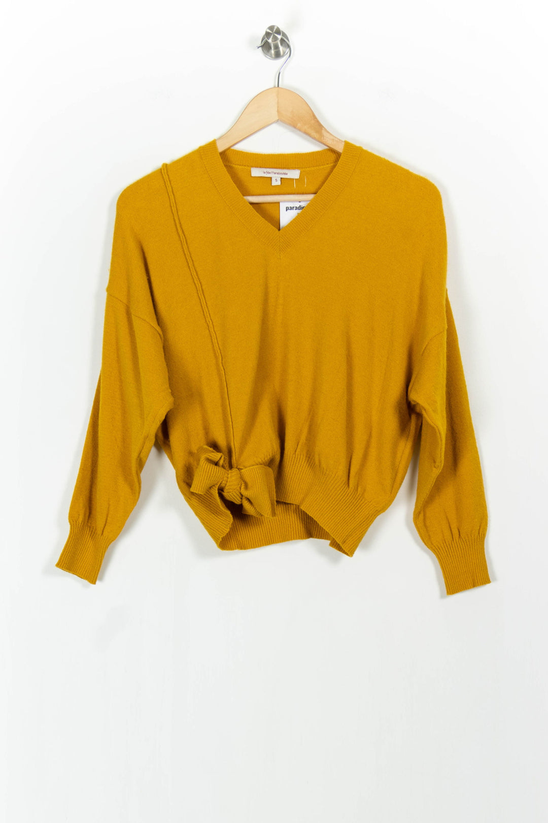 Pull Jaune - Taille S/36 de la marque La Fée Maraboutée | PARAD104182 - Vendu par Paradigme - Image 2