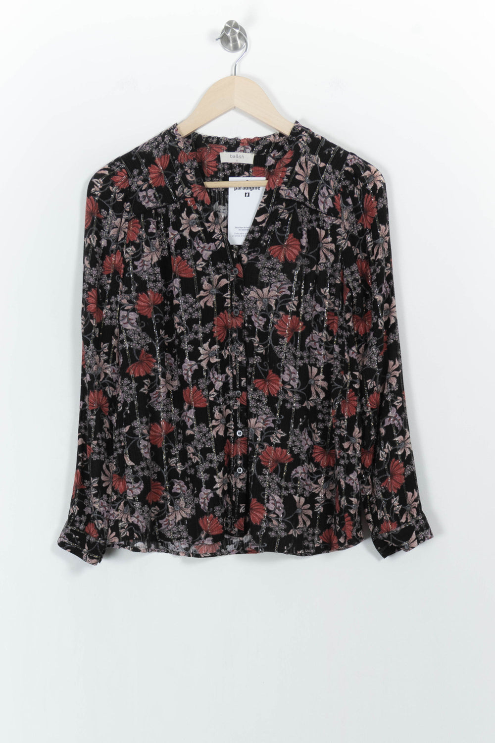 Blouse Noire et Rouge - Taille S/36 de la marque ba&sh | PARAD104188 - Vendu par Paradigme - Image 2