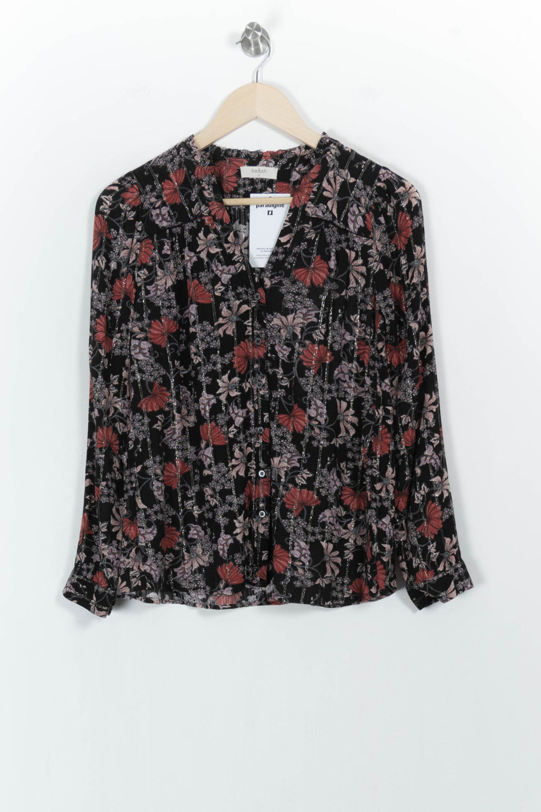 Blouse Noire et Rouge - Taille S/36 de la marque ba&sh | PARAD104188 - Vendu par Paradigme - Image 2
