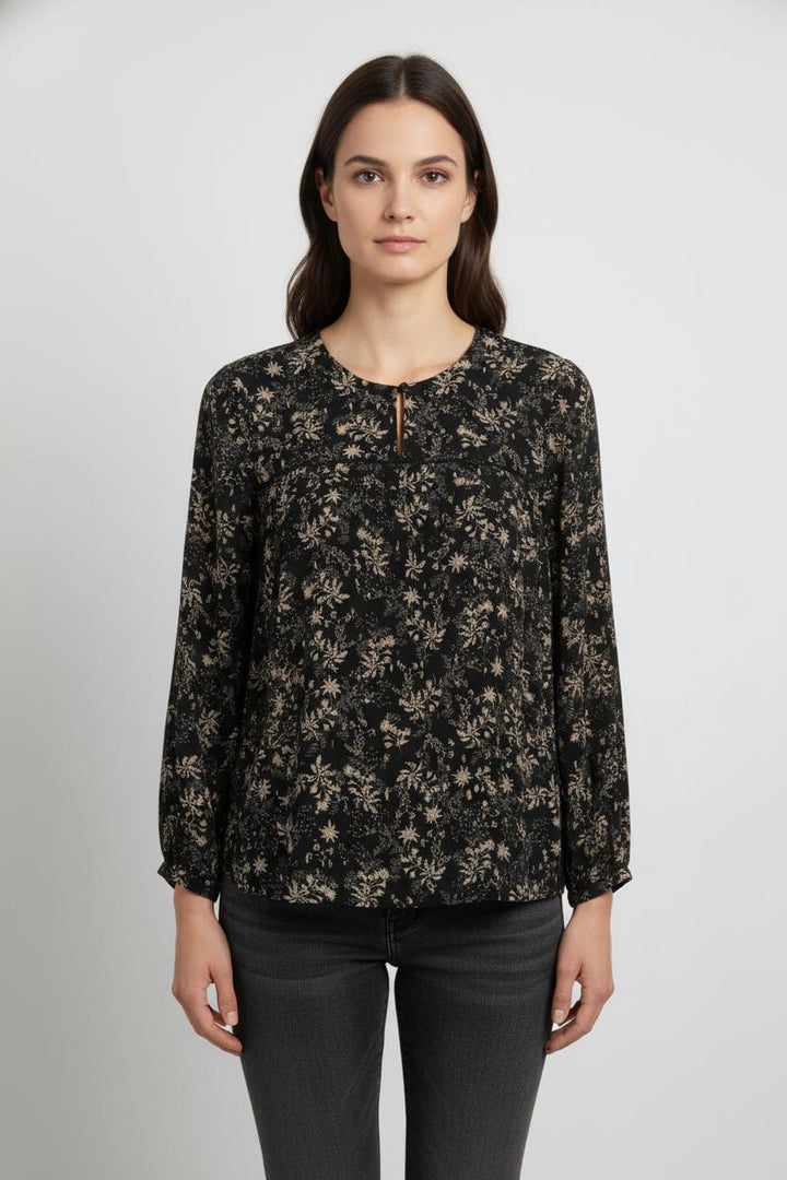 Blouse Noire et Beige - Taille L/40 de la marque La Fée Maraboutée | PARAD104191 - Vendu par Paradigme - Image 1