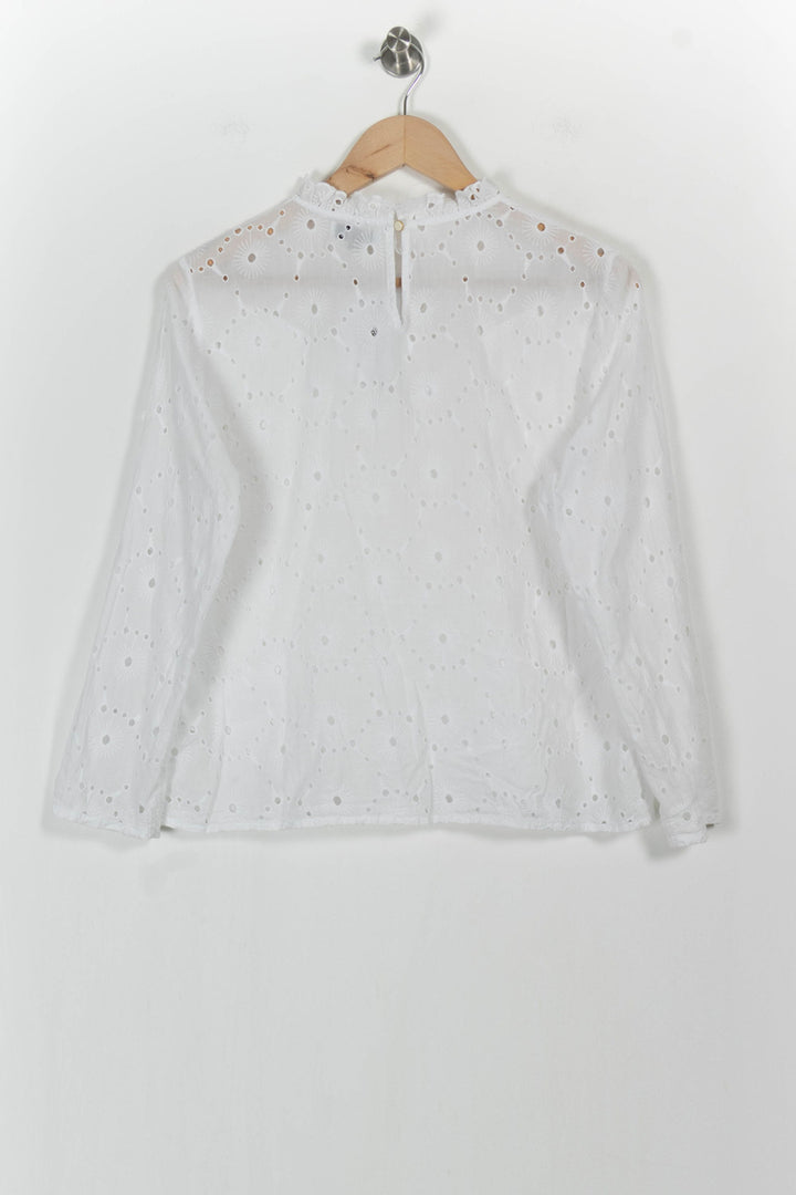 Blouse Brodée Blanche - Taille M/38 de la marque Galeries Lafayette | PARAD104197 - Vendu par Paradigme - Image 4