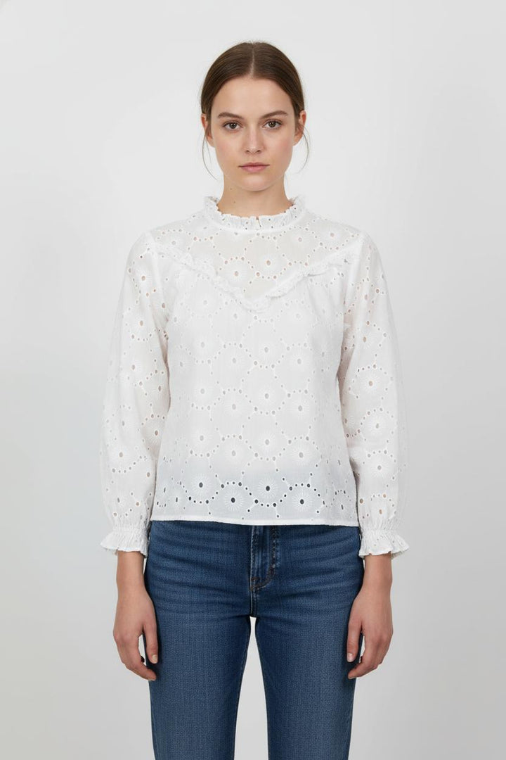 Blouse Brodée Blanche - Taille M/38 de la marque Galeries Lafayette | PARAD104197 - Vendu par Paradigme - Image 1