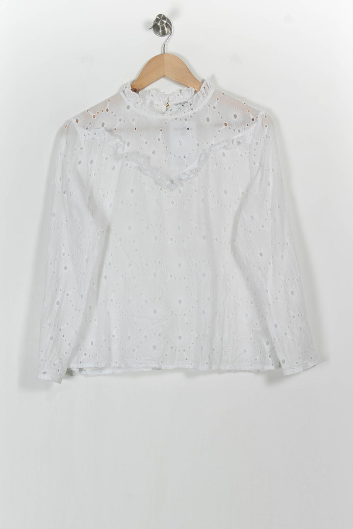 Blouse Brodée Blanche - Taille M/38 de la marque Galeries Lafayette | PARAD104197 - Vendu par Paradigme - Image 2