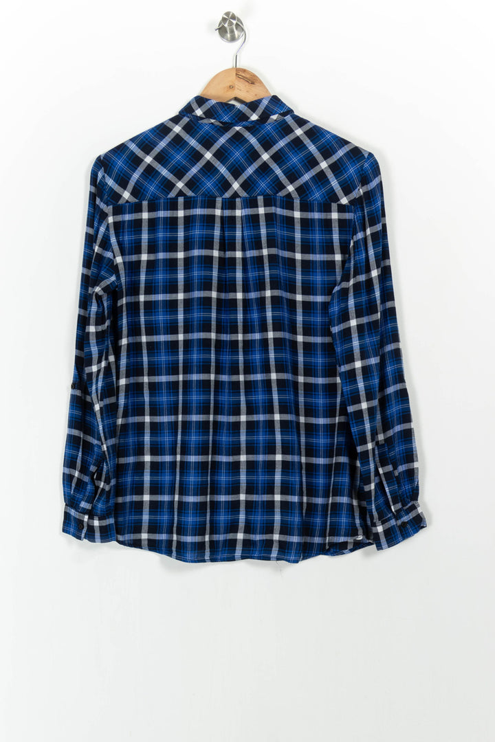 Chemise À Carreaux Bleue et Noire - Taille L/40 de la marque Caroll | PARAD104203 - Vendu par Paradigme - Image 4