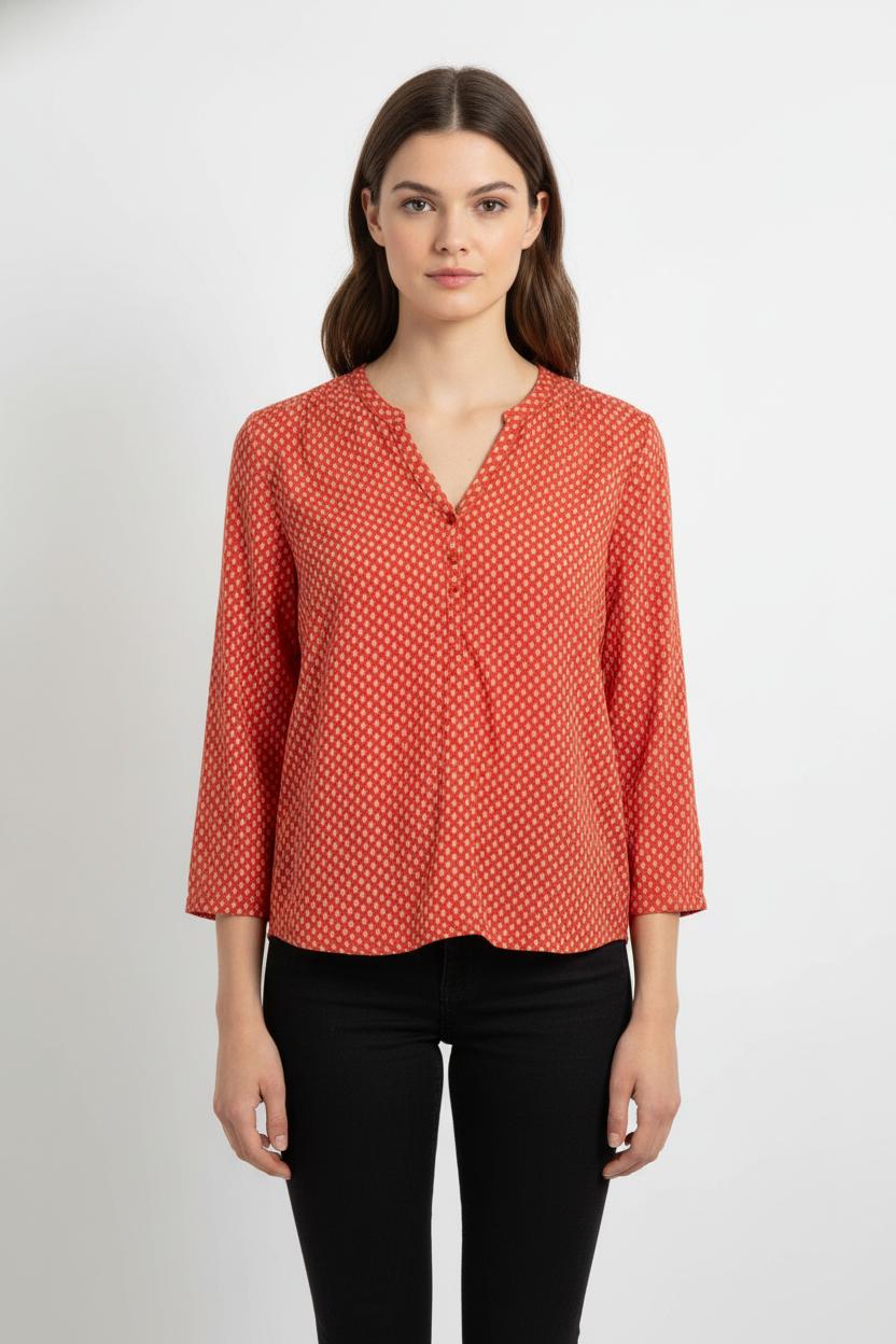 Blouse Rouge et Blanche - Taille XL/42 de la marque Caroll | PARAD104204 - Vendu par Paradigme - Image 1