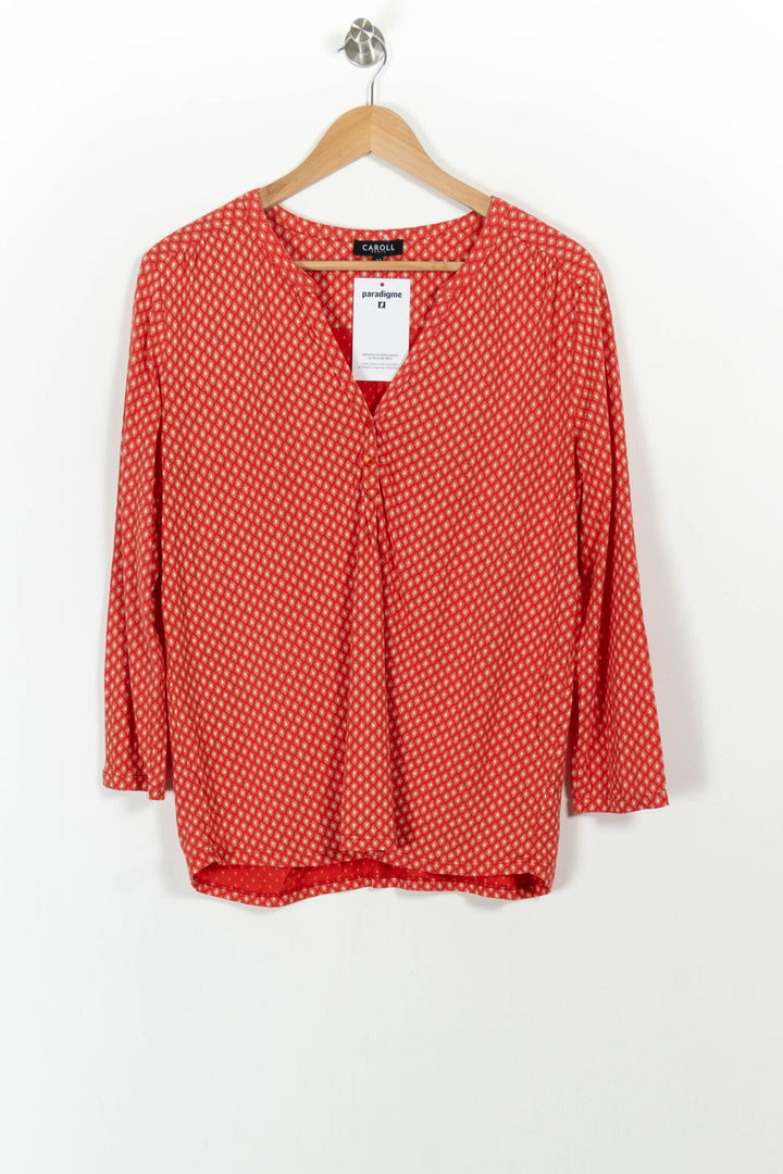 Blouse Rouge et Blanche - Taille XL/42 de la marque Caroll | PARAD104204 - Vendu par Paradigme - Image 2